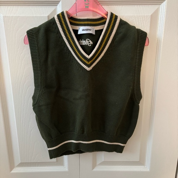 Guizio Sweaters - GUIZIO Green Cotton Vest